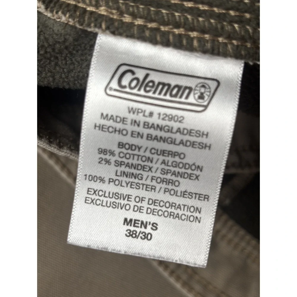 Coleman Pants Mens 38x30 Khaki Fleece Lined Outdoor Workwear Utility Fall 2021